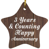 3rd Anniversary 3 Years & Counting Happy Anniversary - Star Ornament D