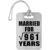 31st Anniversary Married For Square Root of 961 Years - Luggage Bag Tag