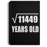 107th Birthday Square Root of 11449 Years Old - Canvas Portrait
