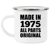 49th Birthday Made in 1975 All Parts Original - 12oz Camping Mug