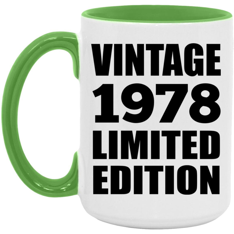 46th Birthday Vintage 1978 Limited Edition - 15oz Accent Mug Green