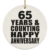 Happy 65th Anniversary 65 Years & Counting - Circle Ornament