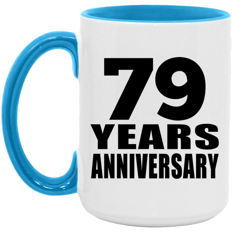 79th Anniversary 79 Years - 15oz Accent Mug Blue