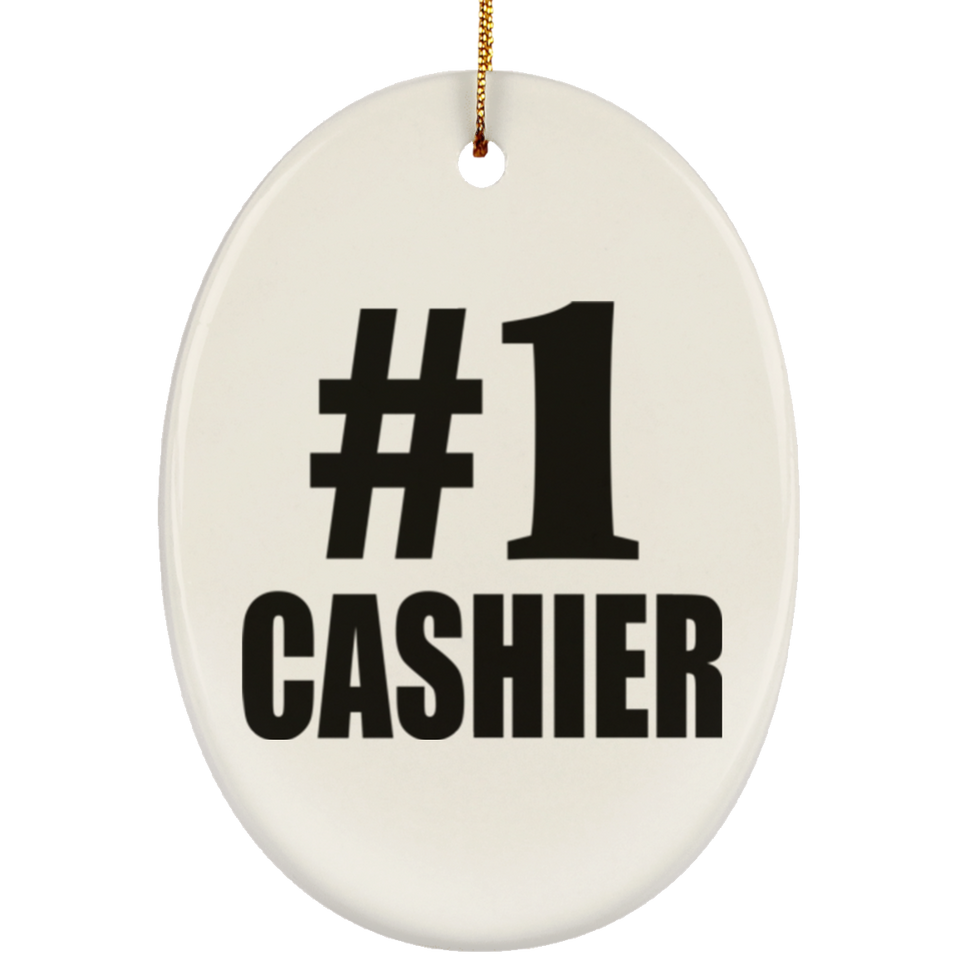 Number One #1 Cashier - Oval Ornament