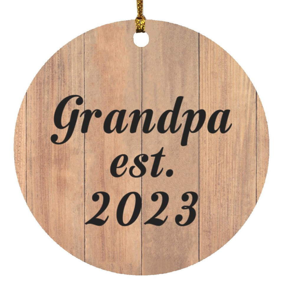 Grandpa Established EST. 2023 - Circle Ornament C