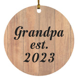 Grandpa Established EST. 2023 - Circle Ornament C