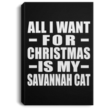 All I Want For Christmas Is My Savannah Cat - Canvas Portrait