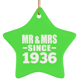88th Anniversary Mr & Mrs Since 1936 - Star Ornament