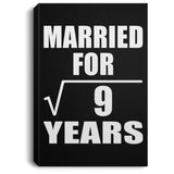 3rd Anniversary Married For Square Root of 9 Years - Canvas Portrait