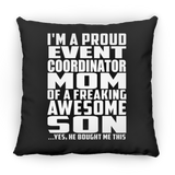 Proud Event Coordinator Mom Of Awesome Son - Throw Pillow Black