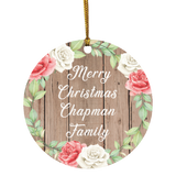 Merry Christmas Chapman Family - Circle Ornament B