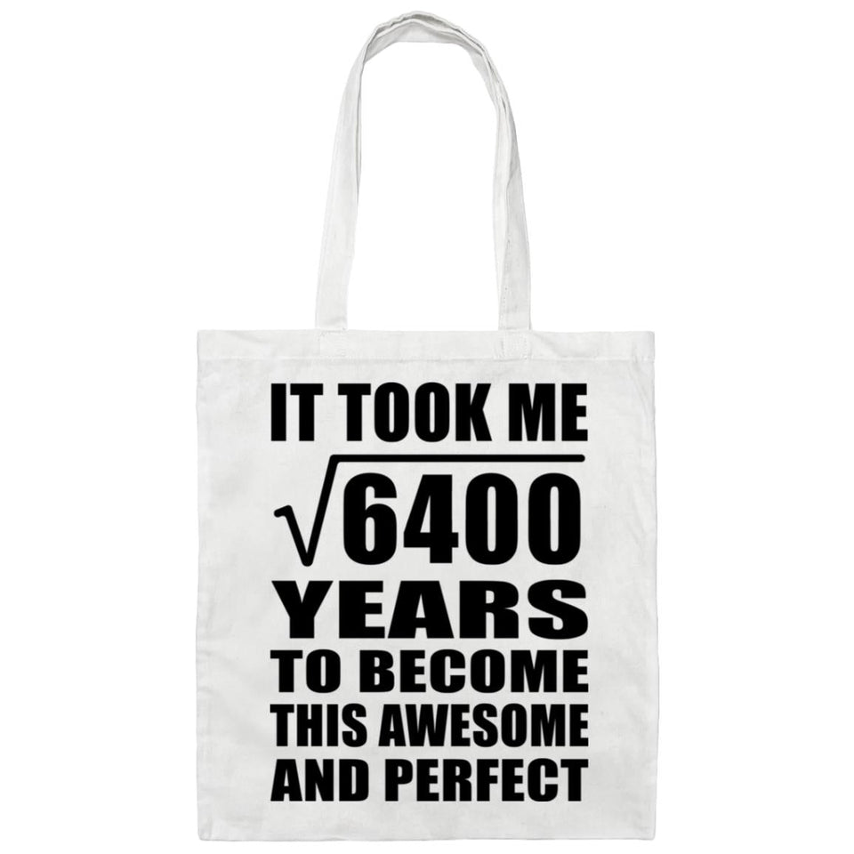 80th Birthday Took Square Root of 6400 Years To Awesome - Tote Bag White