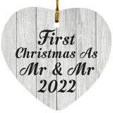 First Christmas As Mr & Mr 2022 - Heart Ornament F