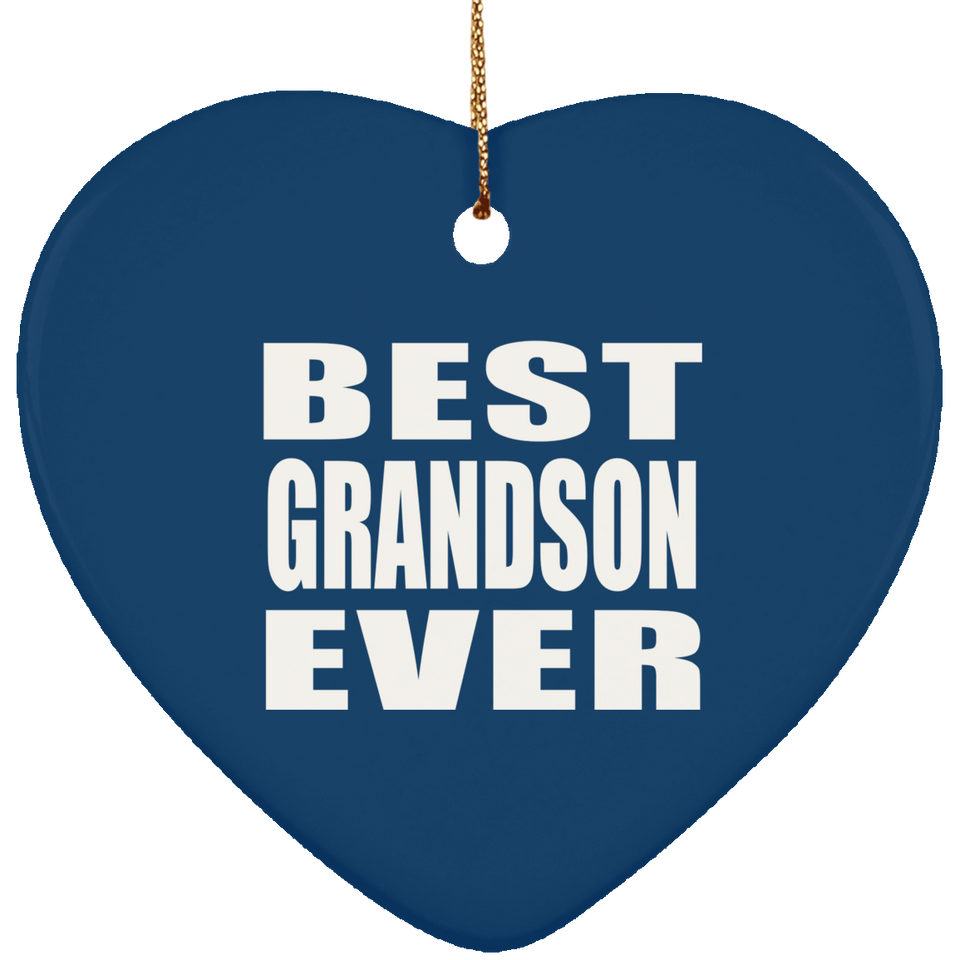 Best Grandson Ever - Heart Ornament