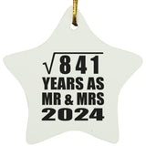 29th Anniversary Square Root of 841 Years As Mr & Mrs 2024 - Star Ornament