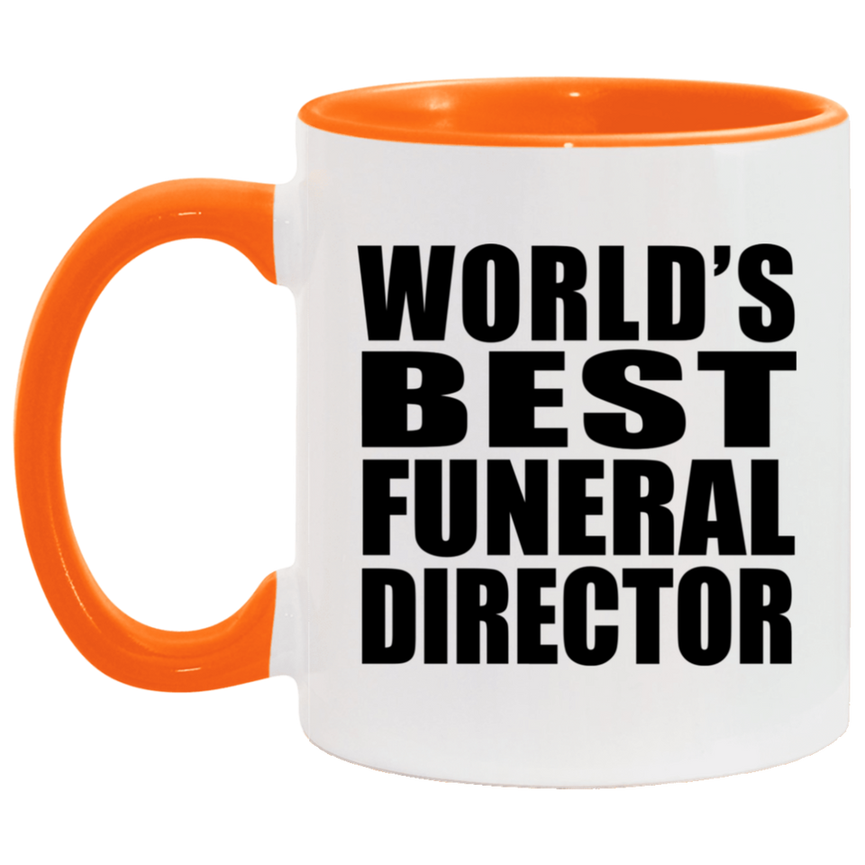 World's Best Funeral Director - 11oz Accent Mug Orange