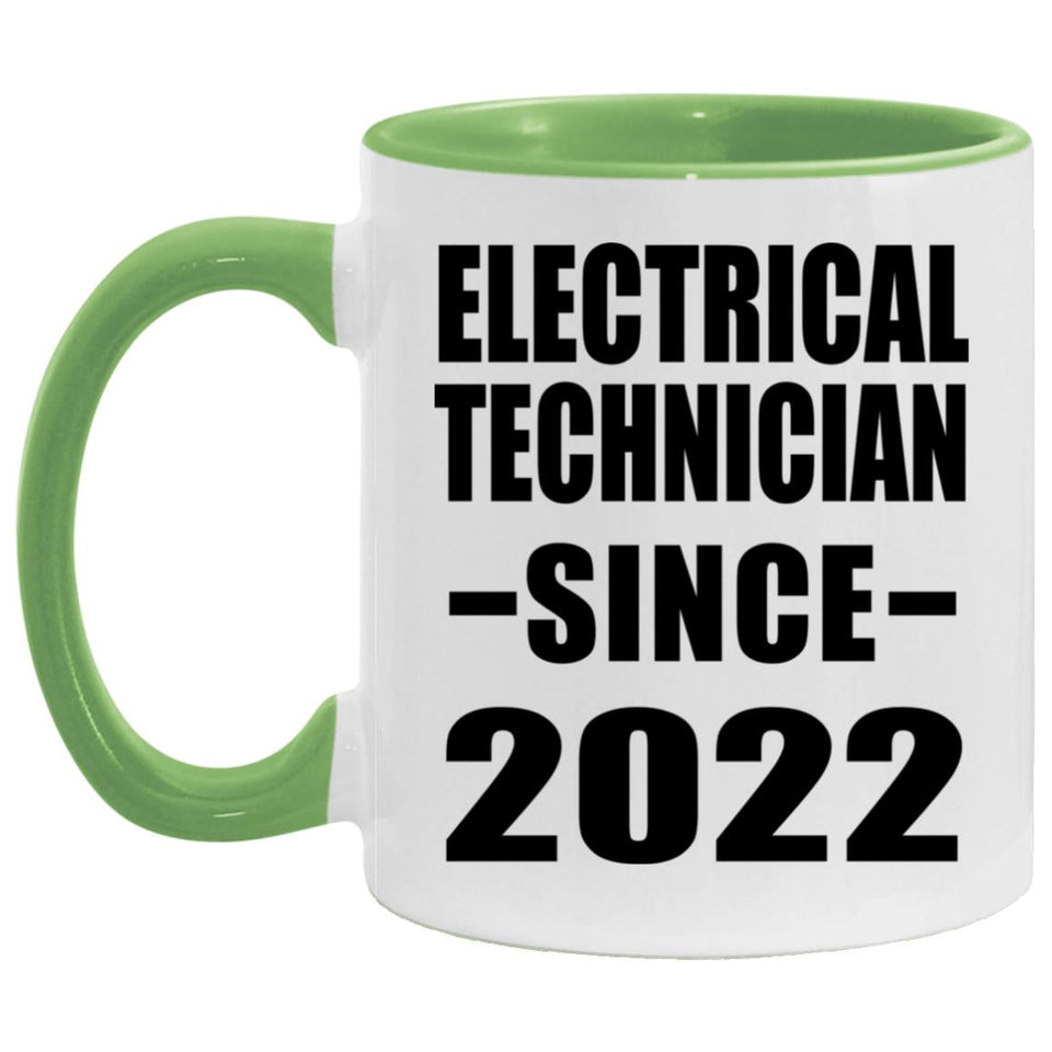 Electrical Technician Since 2022 - 11oz Accent Mug Green