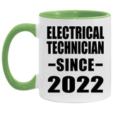 Electrical Technician Since 2022 - 11oz Accent Mug Green