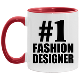 Number One #1 Fashion Designer - 11oz Accent Mug Red