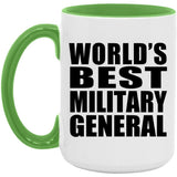 World's Best Military General - 15oz Accent Mug Green