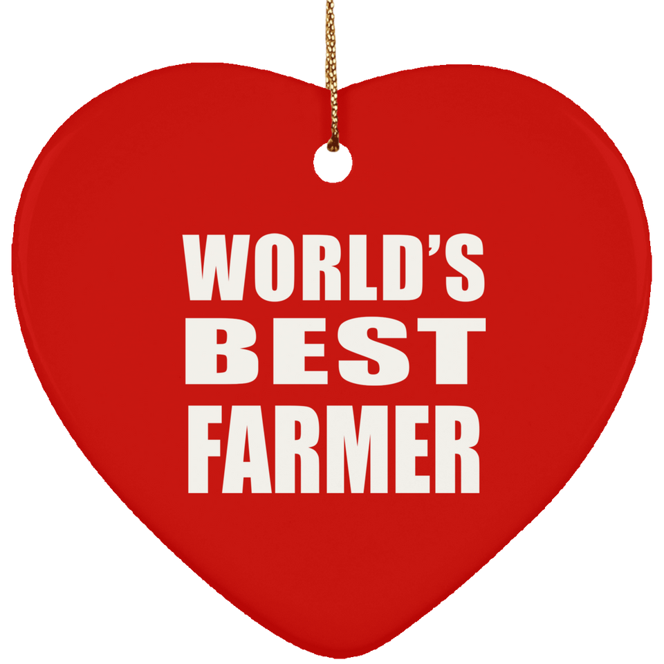 World's Best Farmer - Heart Ornament