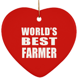 World's Best Farmer - Heart Ornament