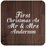 First Christmas As Mr & Mrs Anderson - Drink Coaster D