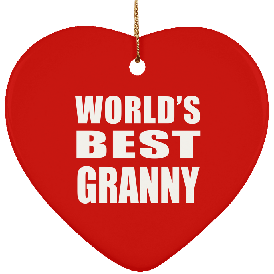 World's Best Granny - Heart Ornament