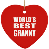 World's Best Granny - Heart Ornament