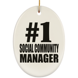 Number One #1 Social Community Manager - Oval Ornament