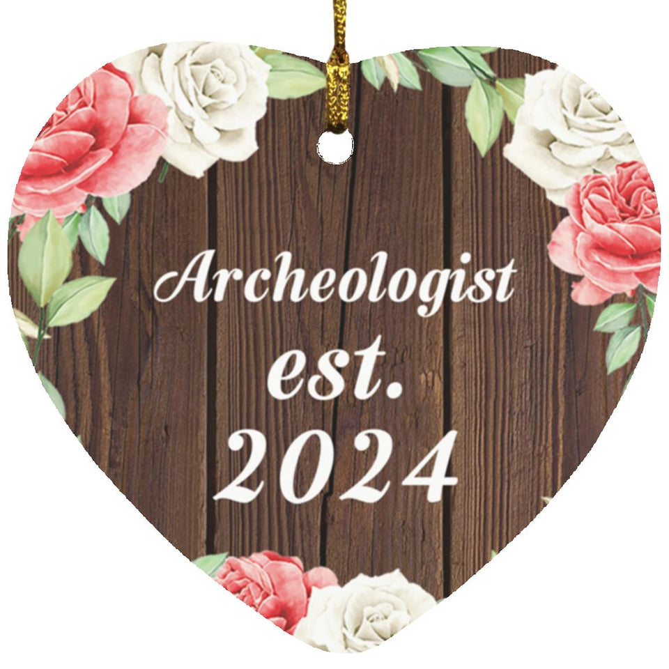 Archeologist Established Est. 2024 - Heart Ornament A