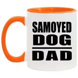 Samoyed Dog Dad - 11oz Accent Mug Orange