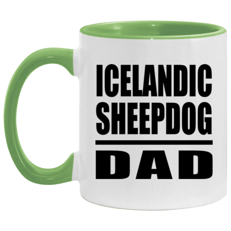 Icelandic Sheepdog Dad - 11oz Accent Mug Green