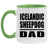 Icelandic Sheepdog Dad - 11oz Accent Mug Green