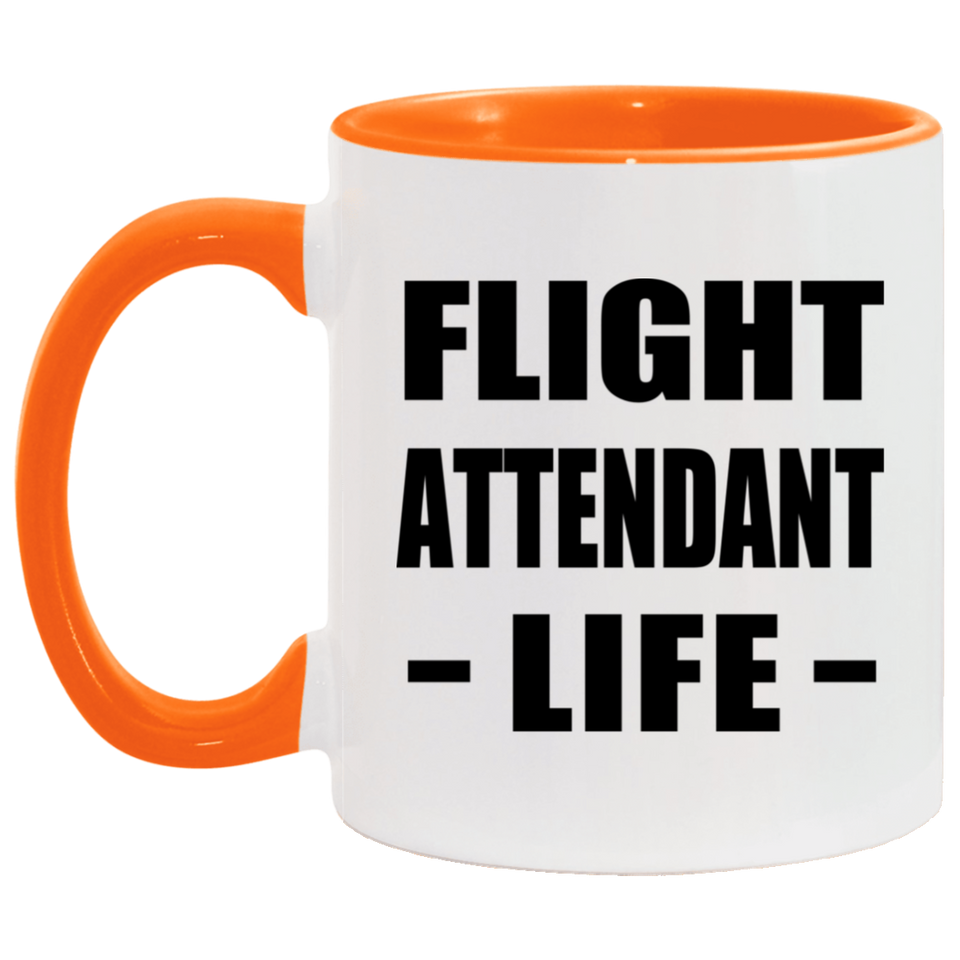 Flight Attendant Life - 11oz Accent Mug Orange