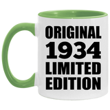 90th Birthday Original 1934 Limited Edition - 11oz Accent Mug Green