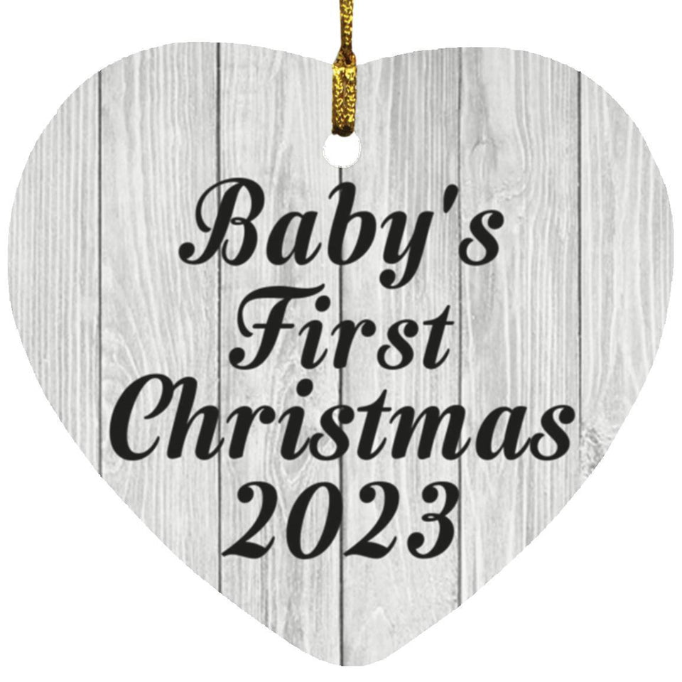 Baby's First Christmas 2023 - Heart Ornament F