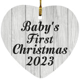 Baby's First Christmas 2023 - Heart Ornament F