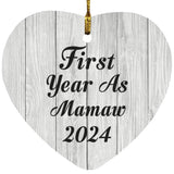 First Year As Mamaw 2024 - Heart Ornament F