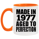 47th Birthday Made In 1977 Aged to Perfection - 11oz Accent Mug Orange