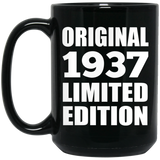 87th Birthday Original 1937 Limited Edition - 15oz Coffee Mug Black