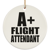 A+ Flight Attendant - Circle Ornament