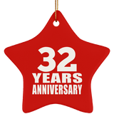 32nd Anniversary 32 Years - Star Ornament