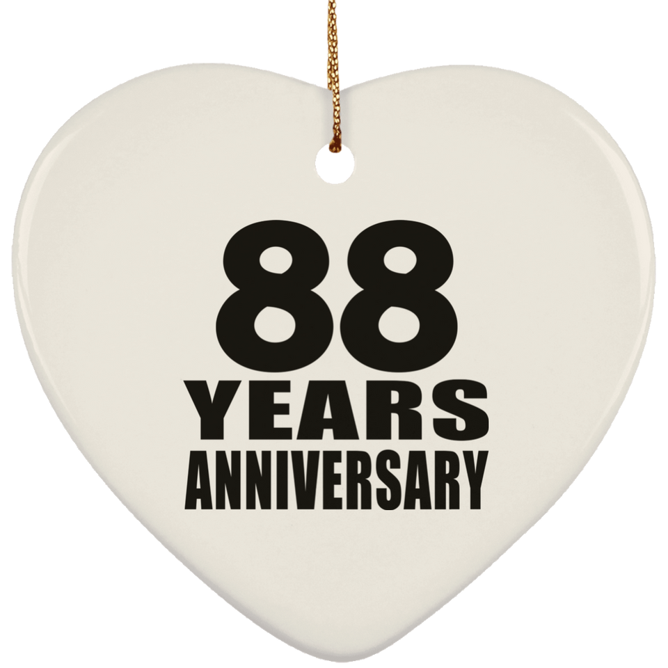 88th Anniversary 88 Years - Heart Ornament