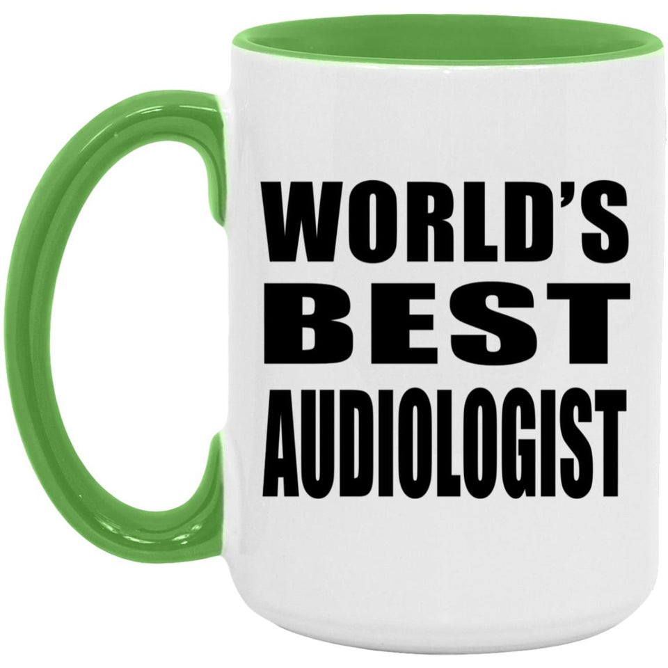 World's Best Audiologist - 15oz Accent Mug Green