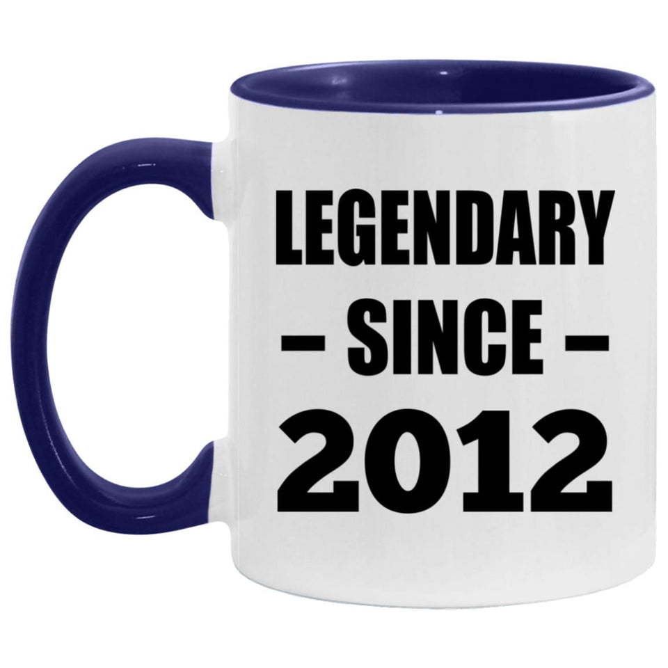 12th Birthday Legendary Since 2012 - 11oz Accent Mug Purple