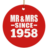 66th Anniversary Mr & Mrs Since 1958 - Circle Ornament