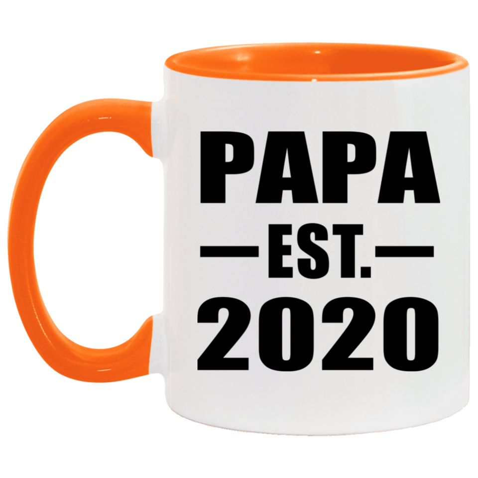 Papa Established EST. 2020 - 11oz Accent Mug Orange
