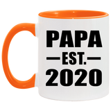 Papa Established EST. 2020 - 11oz Accent Mug Orange