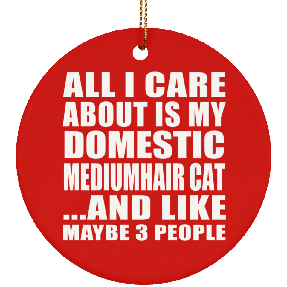 All I Care About Is My Domestic Mediumhair Cat - Circle Ornament